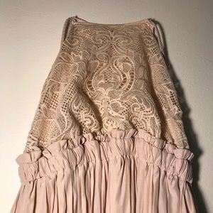 Nude Maxi Dress For Prom and Homecoming